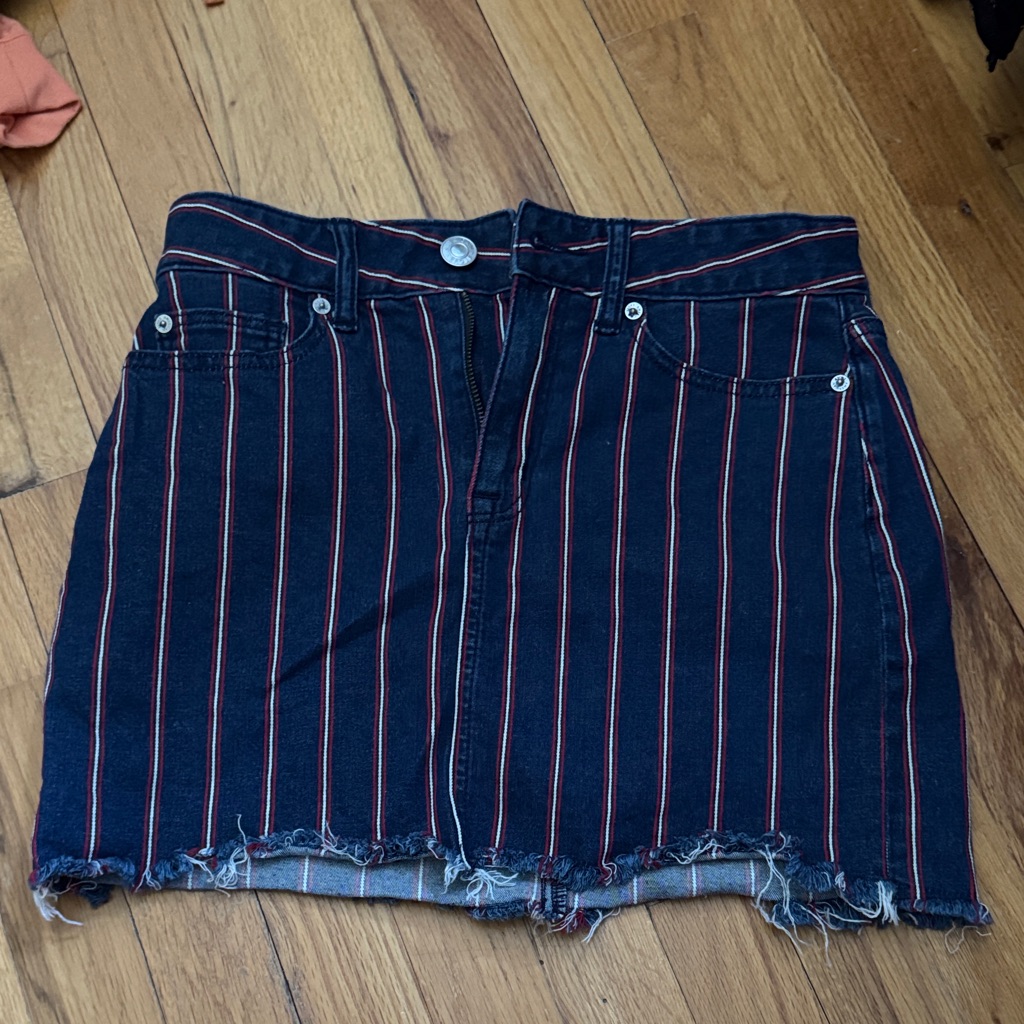American Eagle Red White And Blue Striped Skirt